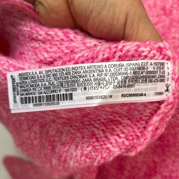Zara, Women’s V-Neck Knit Sweater - Pink. Size: M - Picture 8 of 12